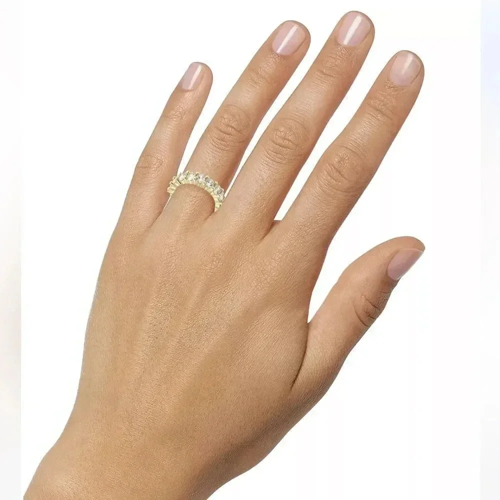 Diamond Gold Cubic Zirconia Band Ring - Picture 2 of 2